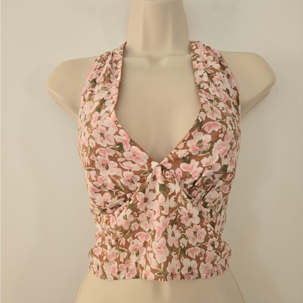 Abound Floral Halter Crop Top